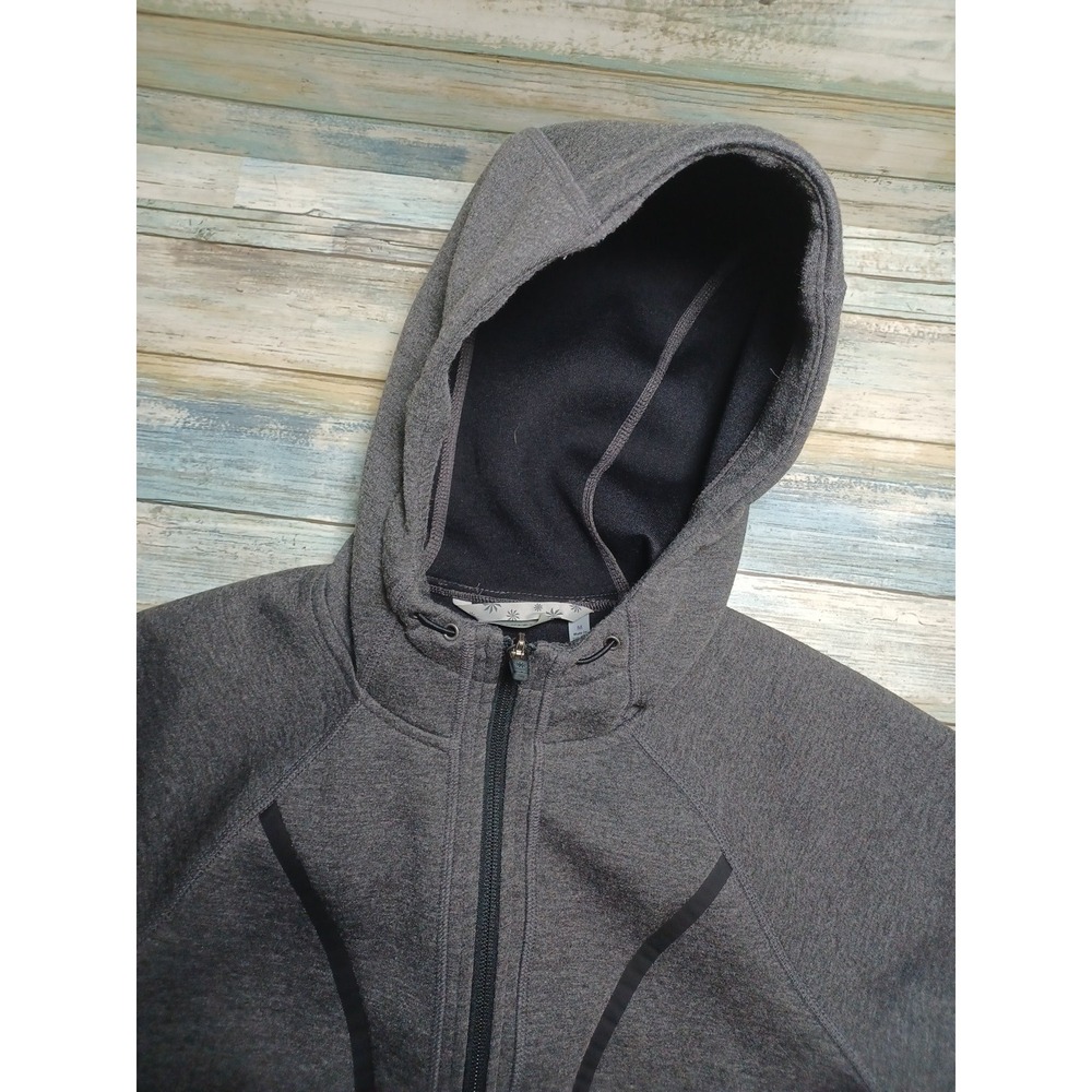 Athleta Womens Medium Gray Fuse Hoodie Full Zip Jacket
